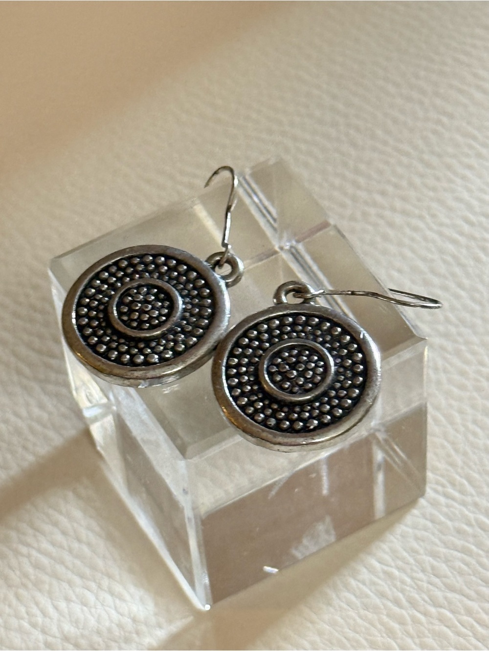 Boho Silver-Tone Circular Drop Earrings - Women Jewelry